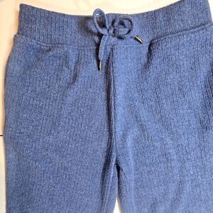 Freely YOUTH Girls XL Drawstring Ribbed Knit Flare Lounge Pant Blue Athleisure